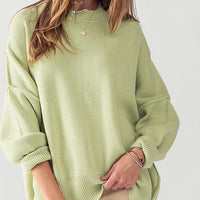 Cozy Side Slit Oversized Sweater