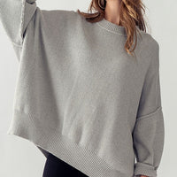 Cozy Side Slit Oversized Sweater