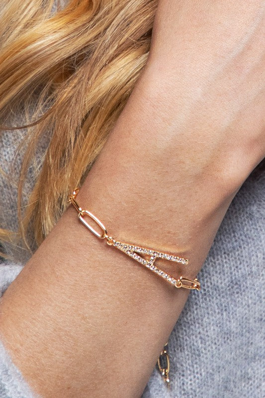 Crystal Initial Letter Bracelet