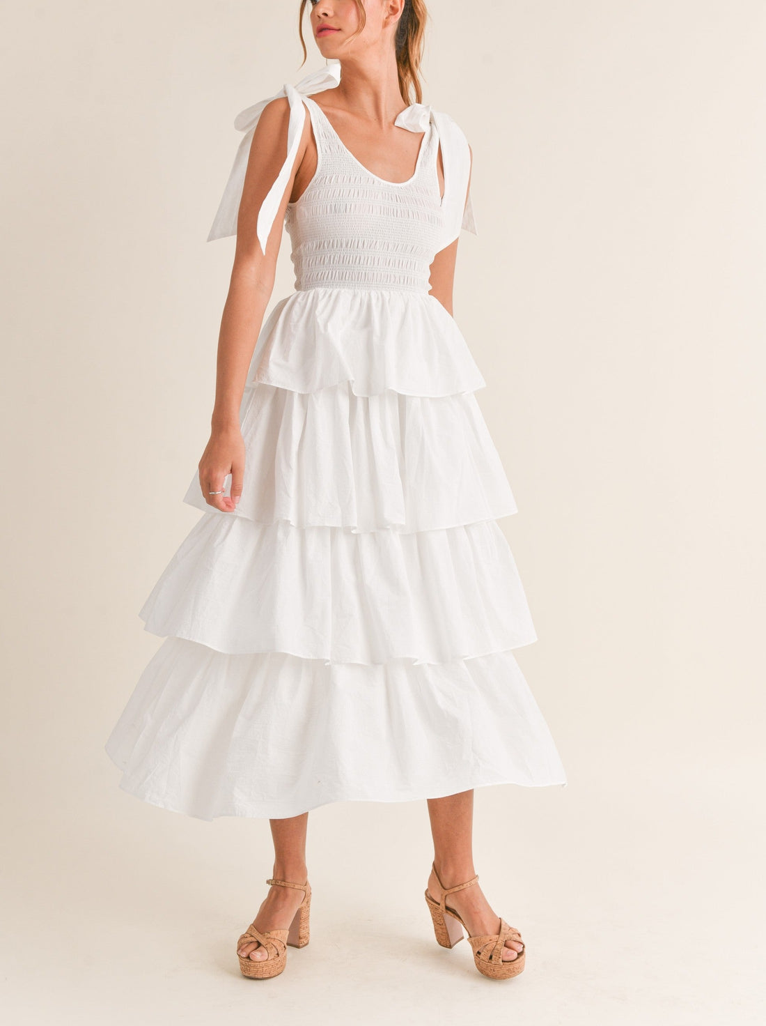 Smoked Top Ruffle Tier Dress