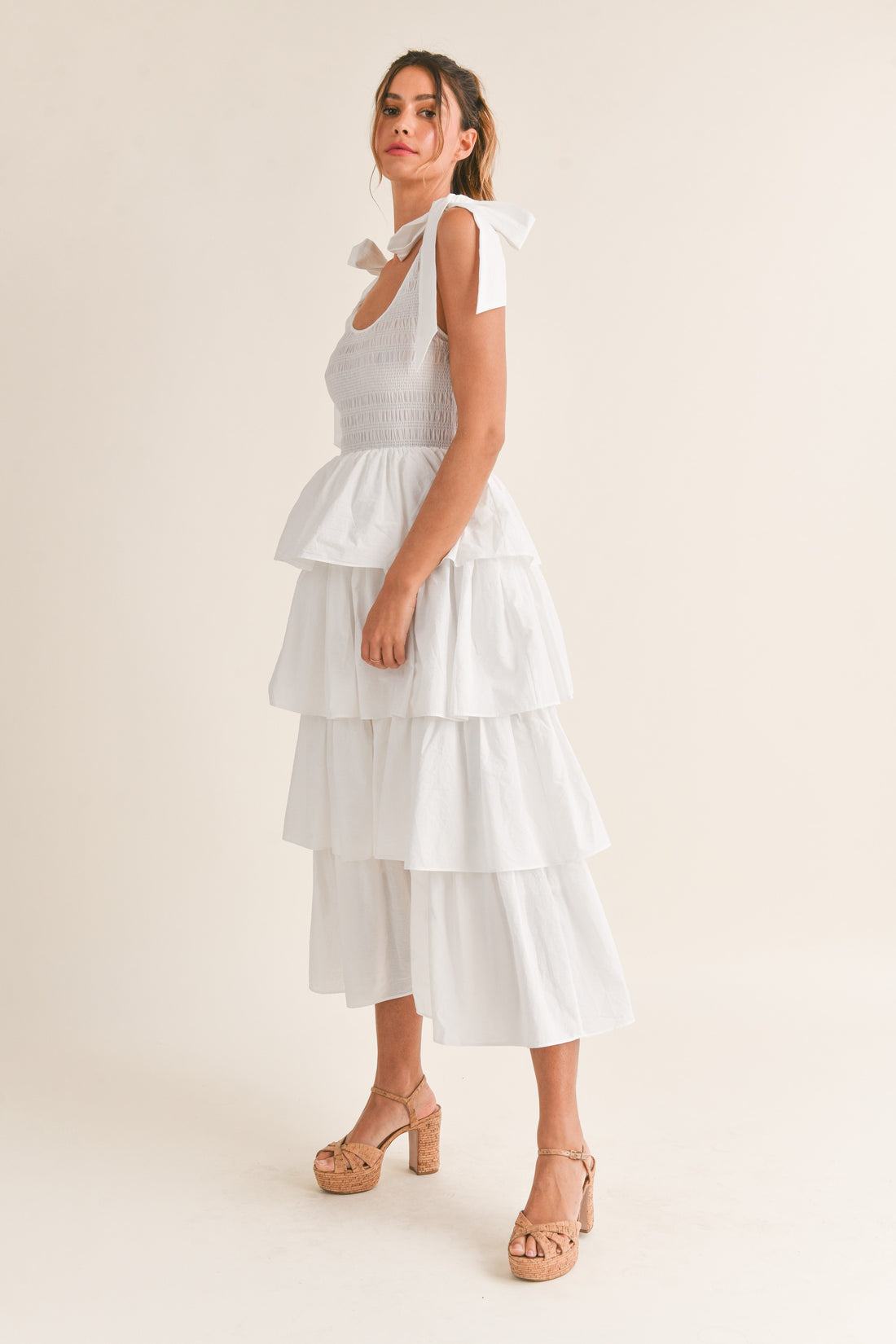 Smoked Top Ruffle Tier Dress