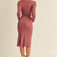 Knit Top and Midi Skirt Set