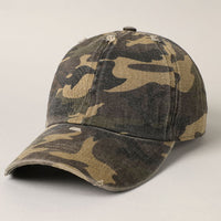 Distressed Camouflage Baseball Cap