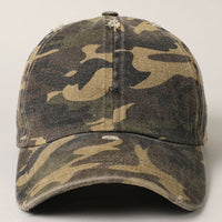 Distressed Camouflage Baseball Cap