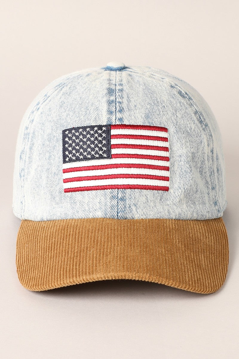 Vintage Denim USA Flag Cap