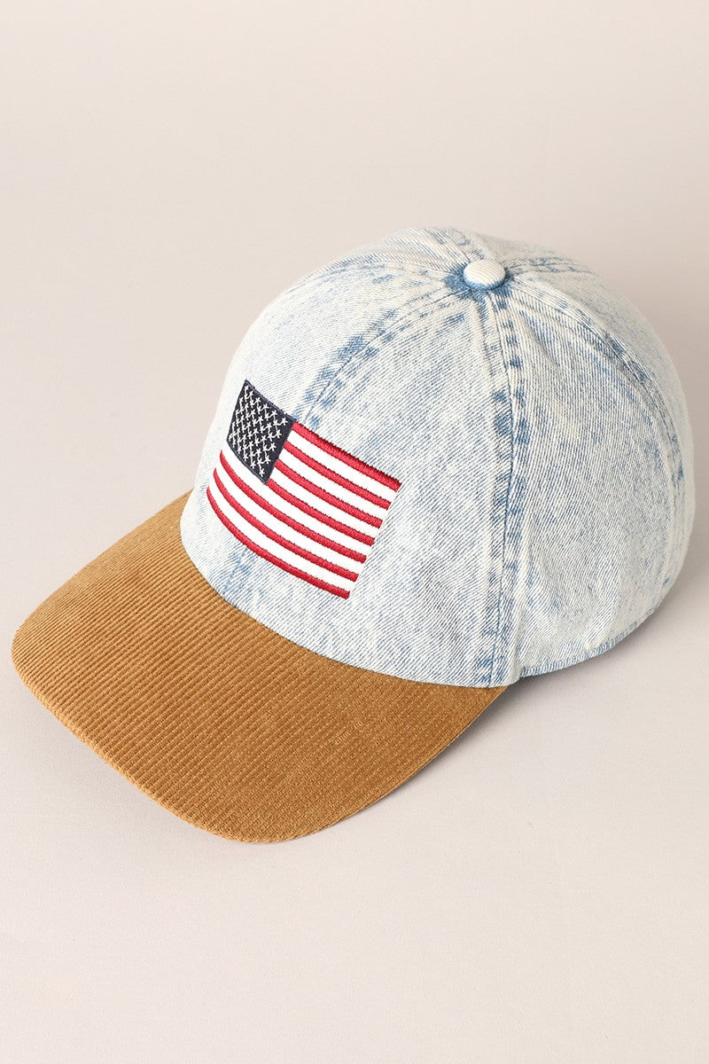 Vintage Denim USA Flag Cap