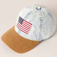 Vintage Denim USA Flag Cap