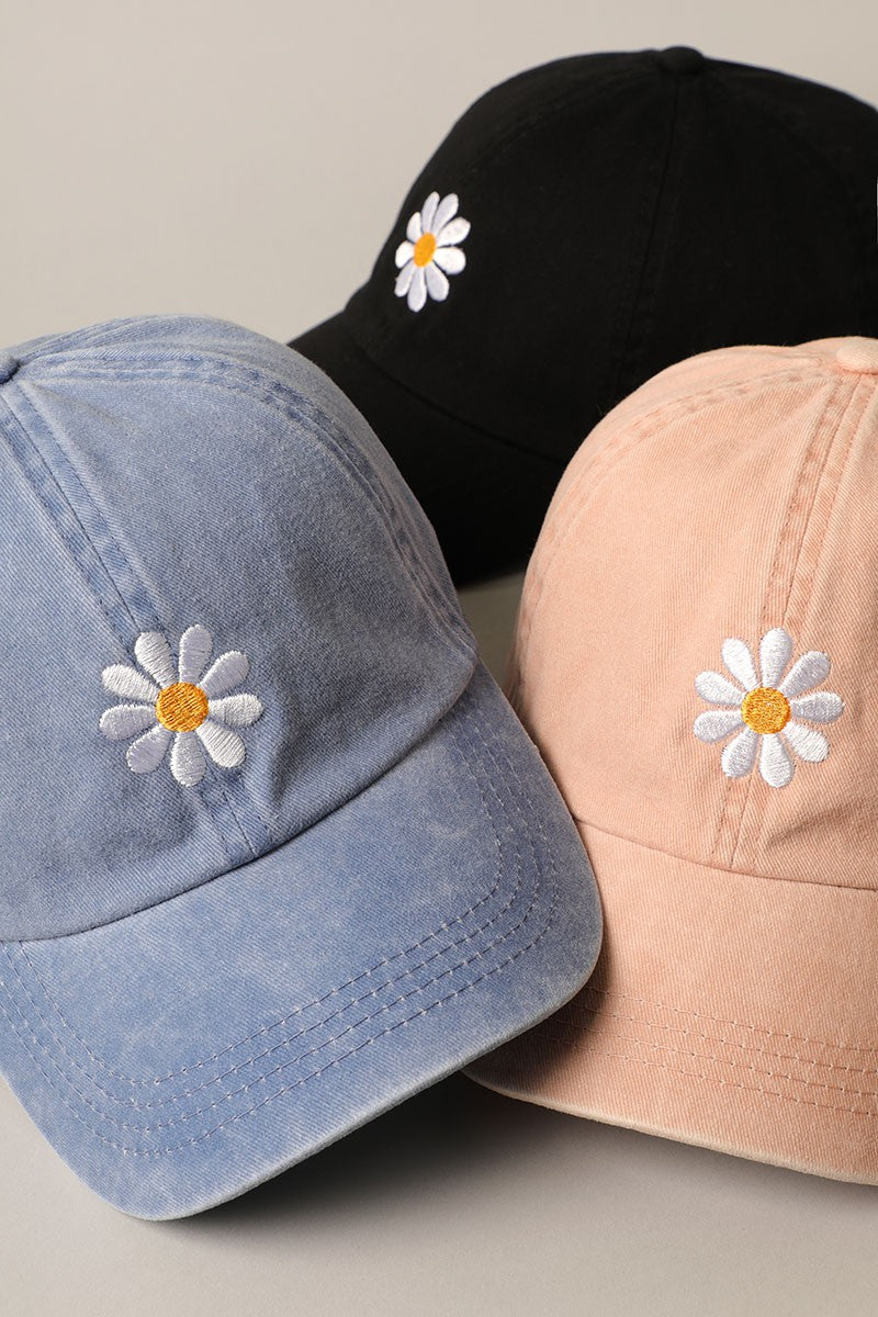 Daisy Embroidery Baseball Cap