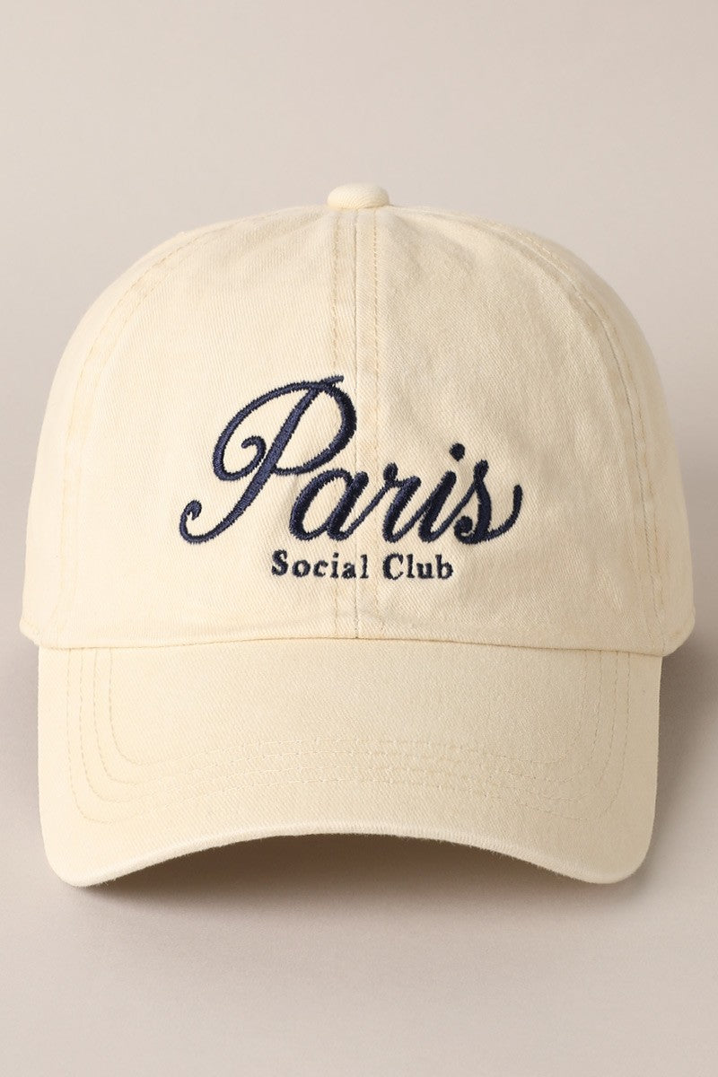Paris Social Club Embroidered Cap