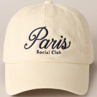 Paris Social Club Embroidered Cap