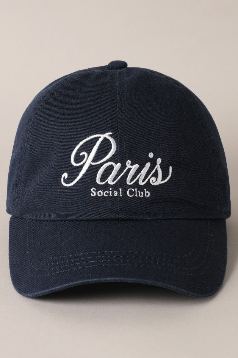 Paris Social Club Embroidered Cap