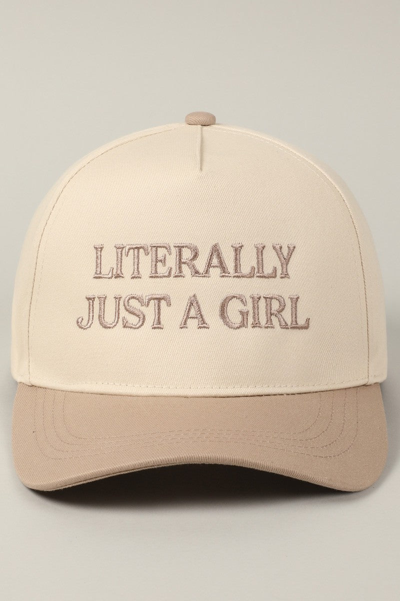 Literally Just a Girl Two Tone Trucker Hat