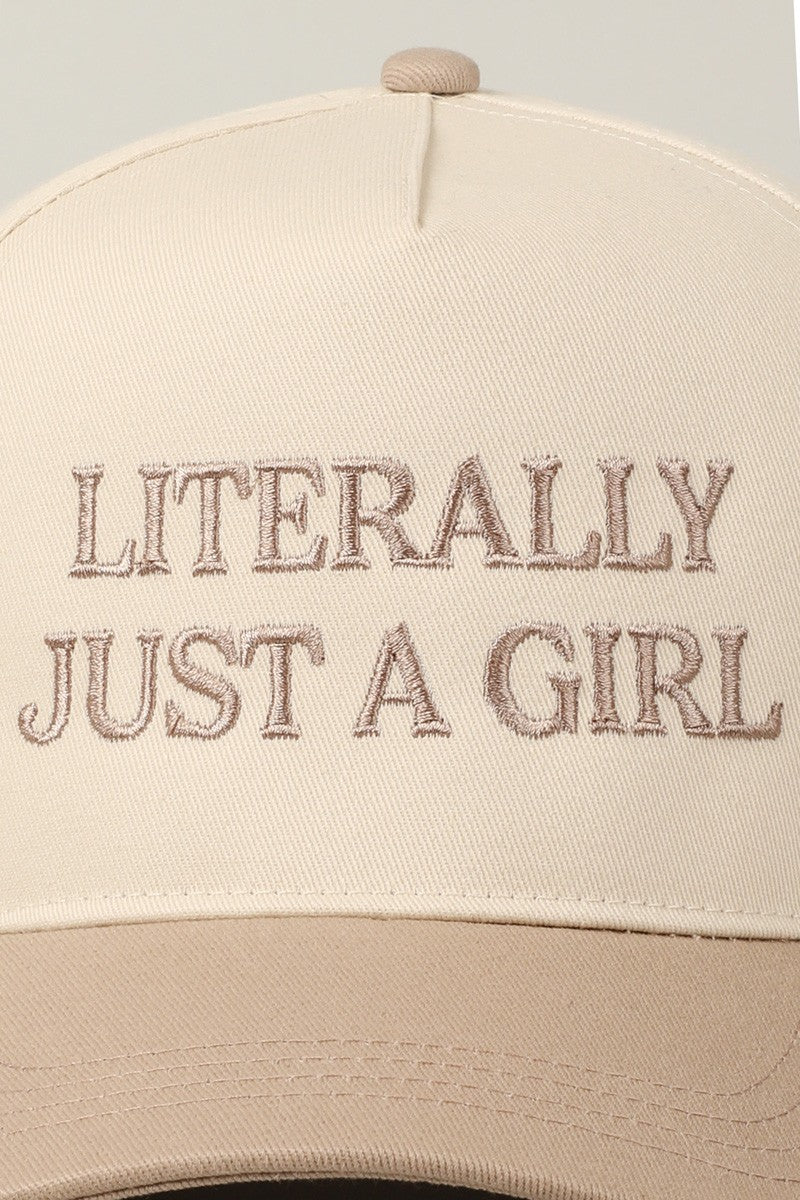 Literally Just a Girl Two Tone Trucker Hat
