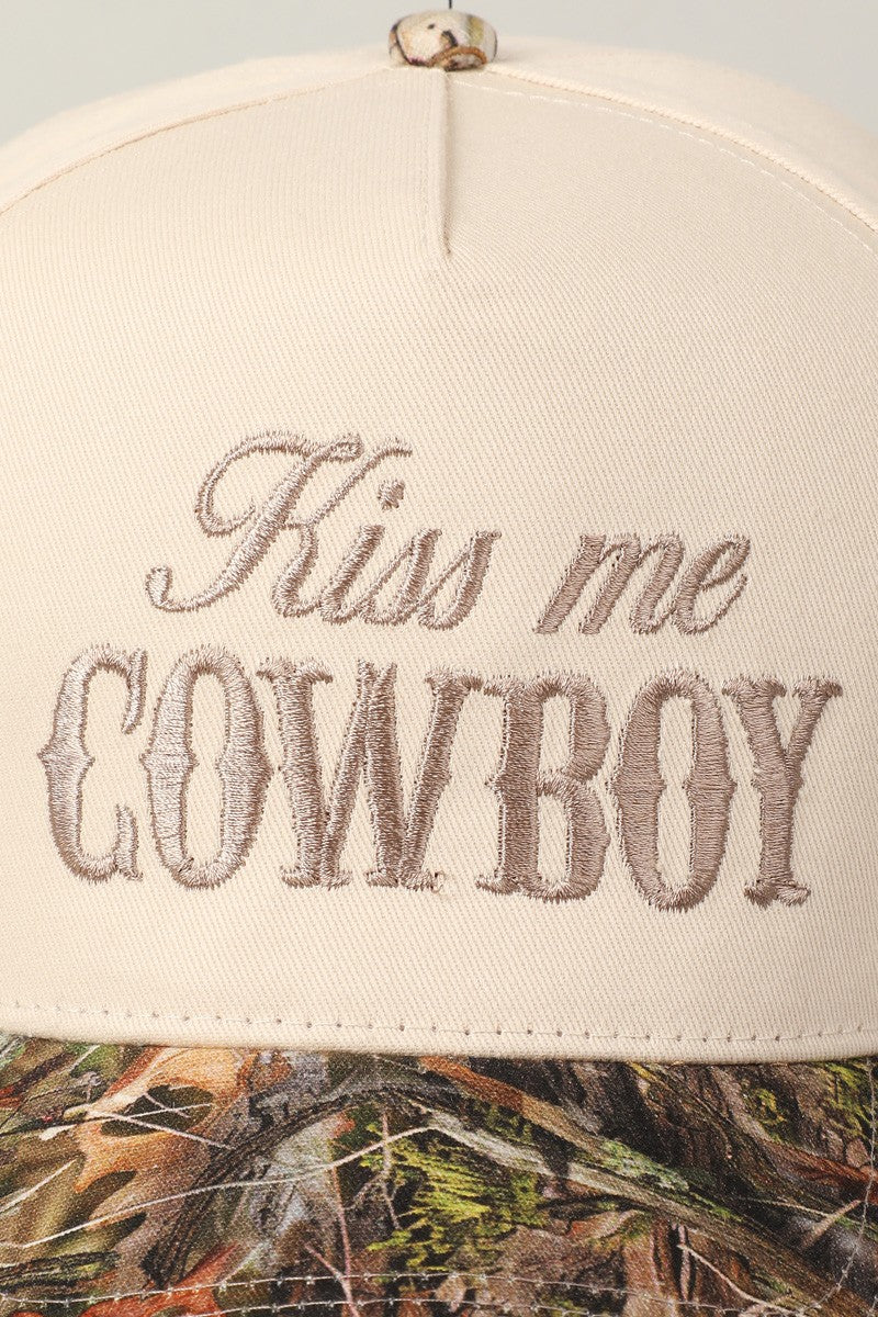 Kiss Me Cowboy Camo Trucker Hat