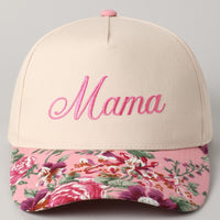 Mama Embroidery Floral Two-Tone Trucker Hat