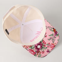Mama Embroidery Floral Two-Tone Trucker Hat