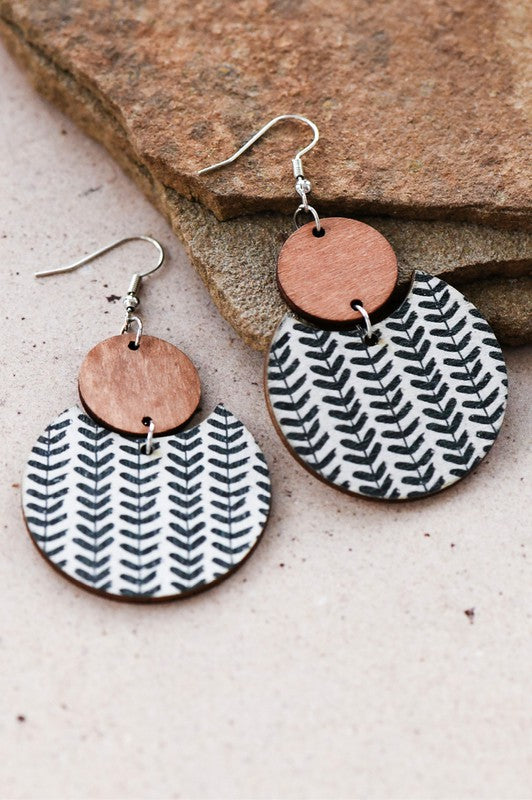 Boho Wooden Dangle Earrings