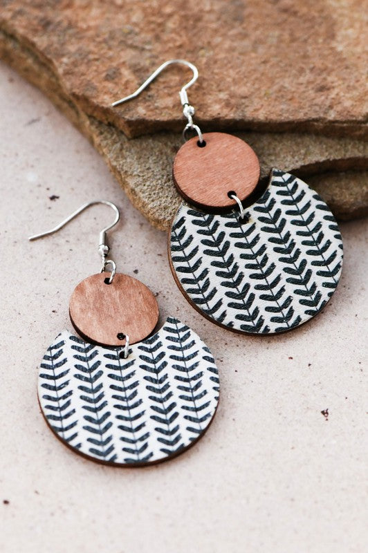 Boho Wooden Dangle Earrings