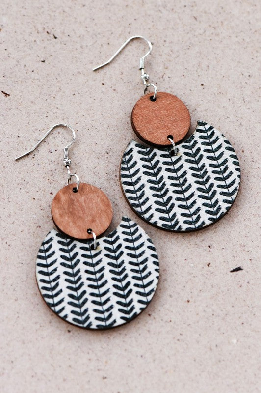 Boho Wooden Dangle Earrings