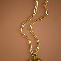 Big Heart Pendant Chain Necklace