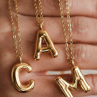 Balloon Initial Gold Necklace