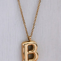 Balloon Initial Gold Necklace
