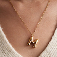 Balloon Initial Gold Necklace