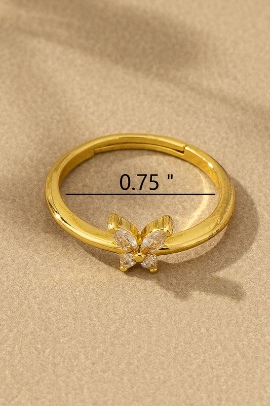 Simple Skinny Butterfly Ring