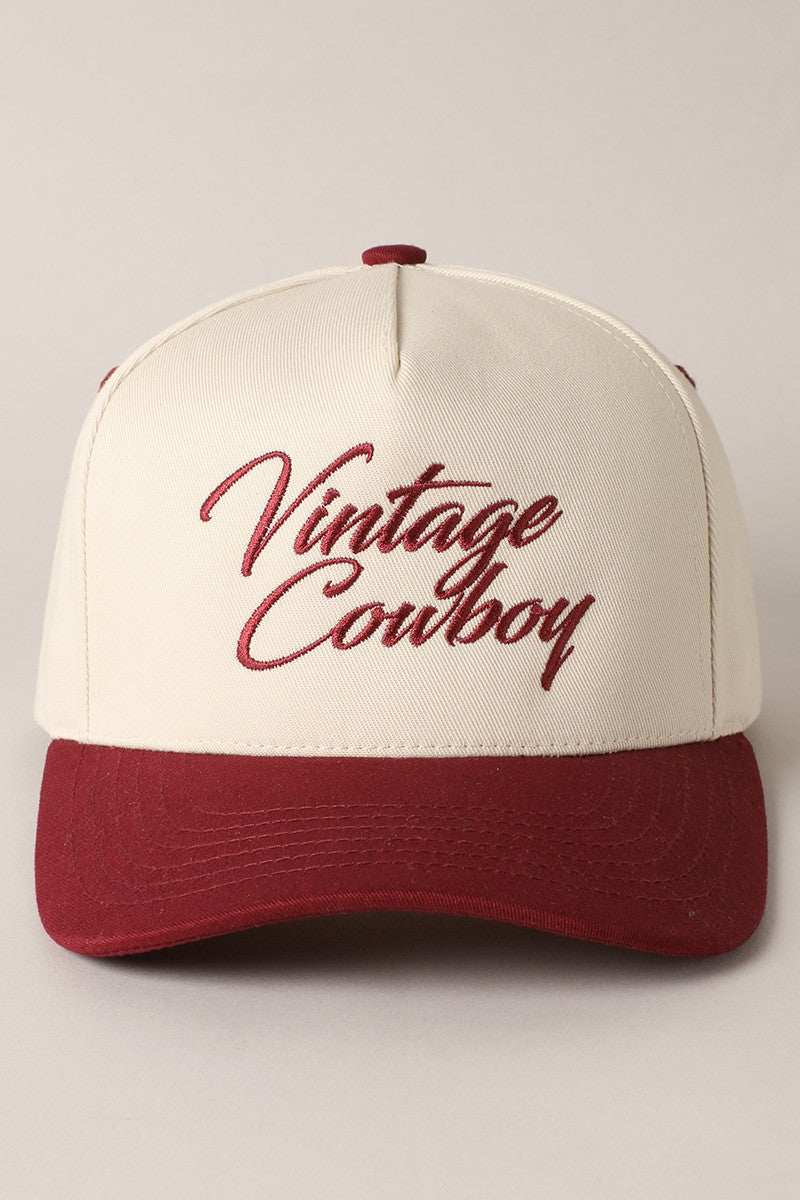 Vintage Cowboy Two Tone Cap