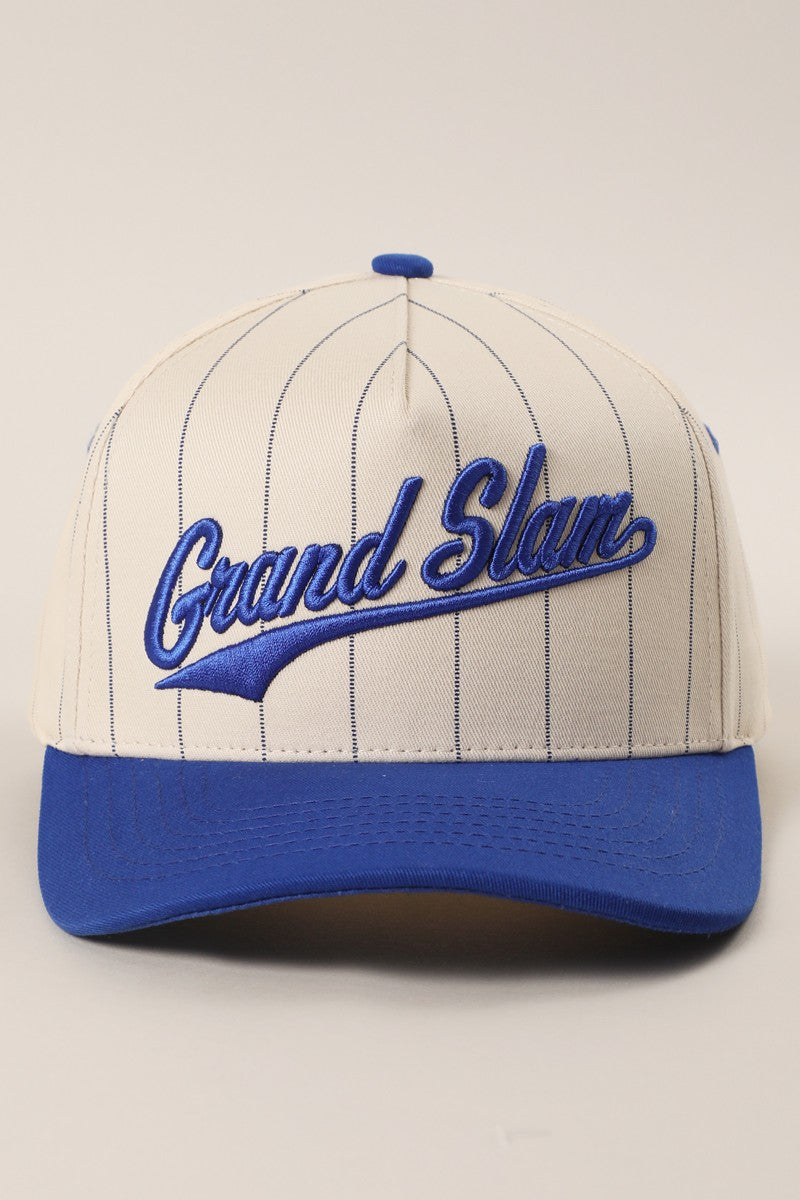 Grand Slam Pinstripe Embroidered Trucker Hat