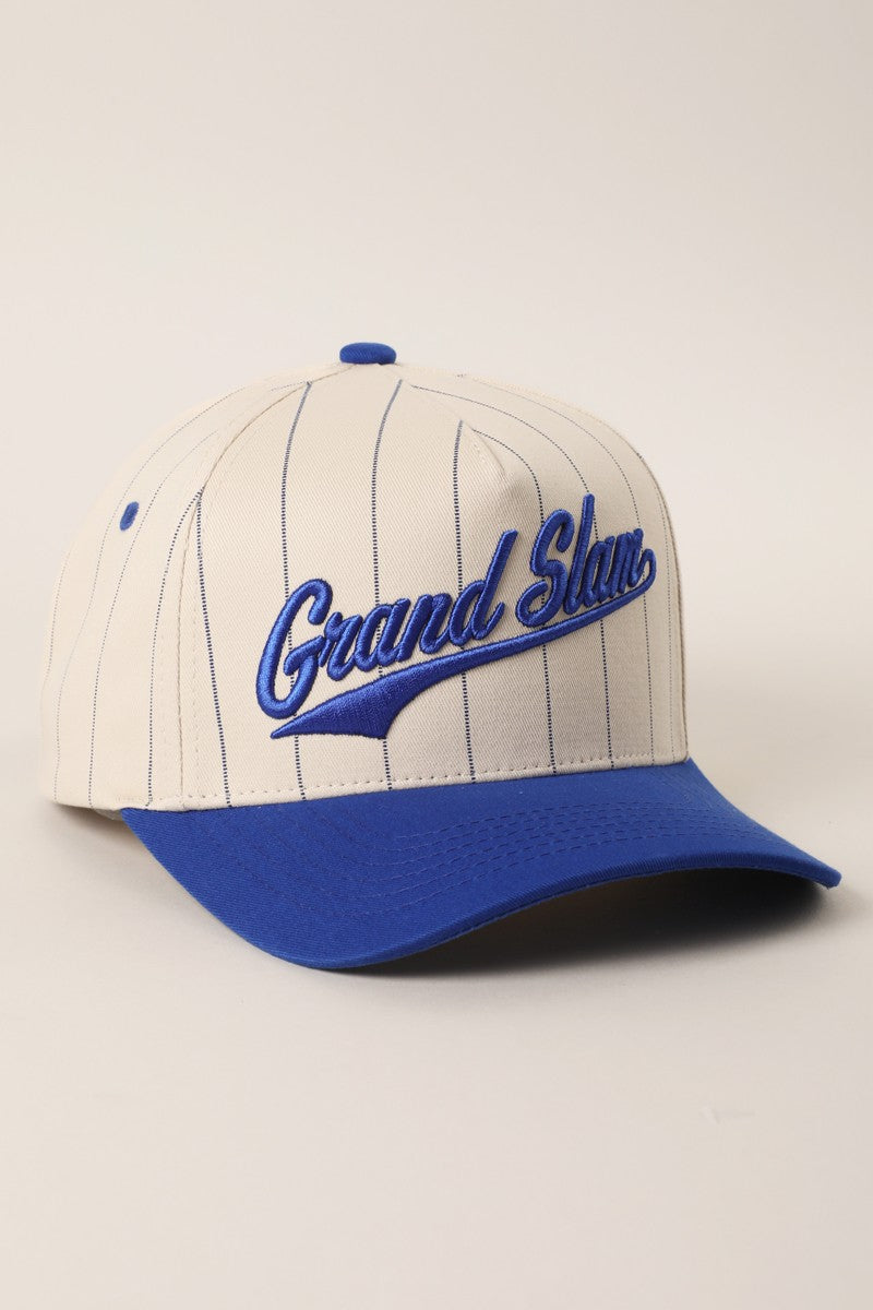Grand Slam Pinstripe Embroidered Trucker Hat