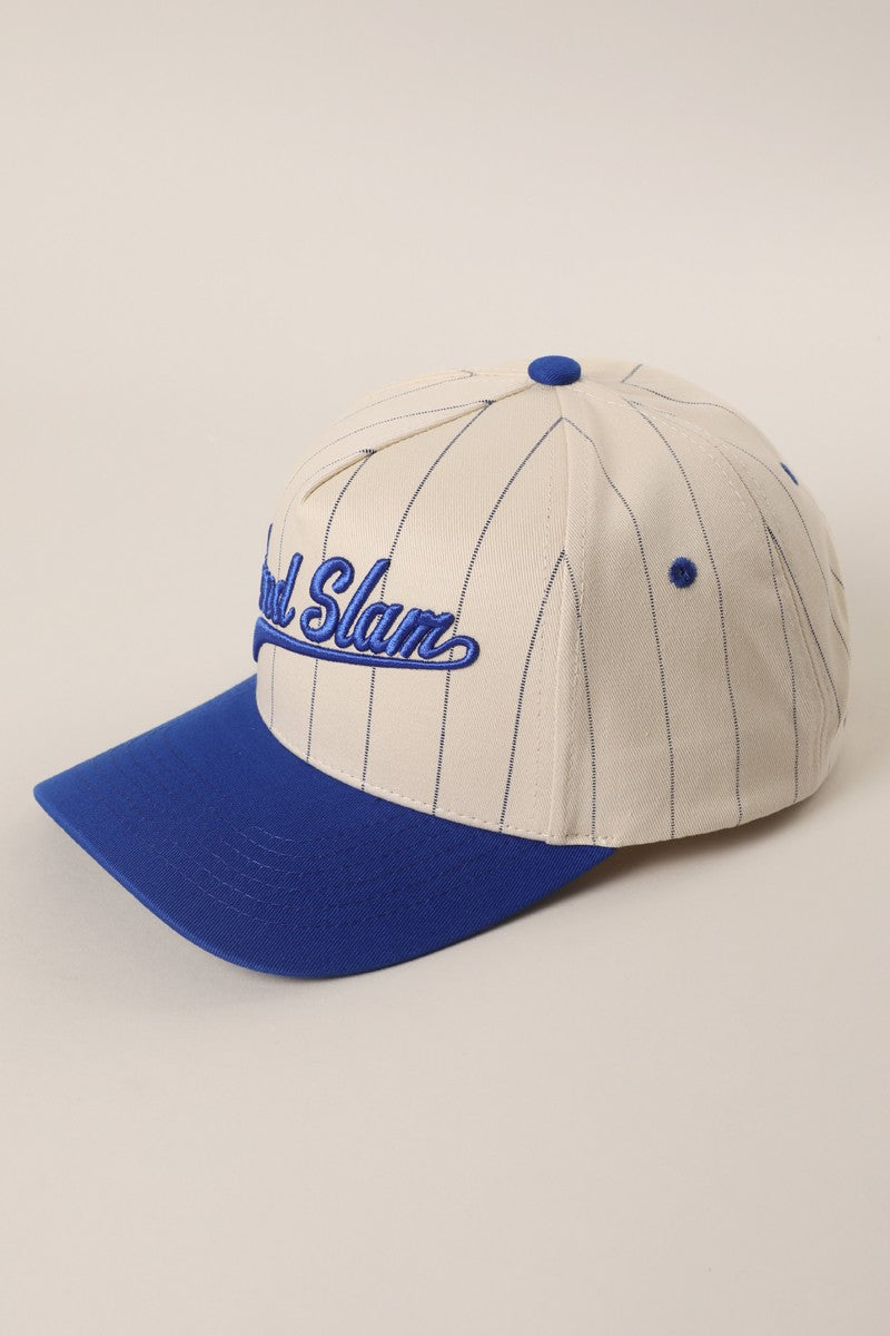 Grand Slam Pinstripe Embroidered Trucker Hat