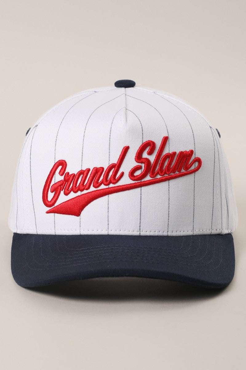 Grand Slam Pinstripe Embroidered Trucker Hat