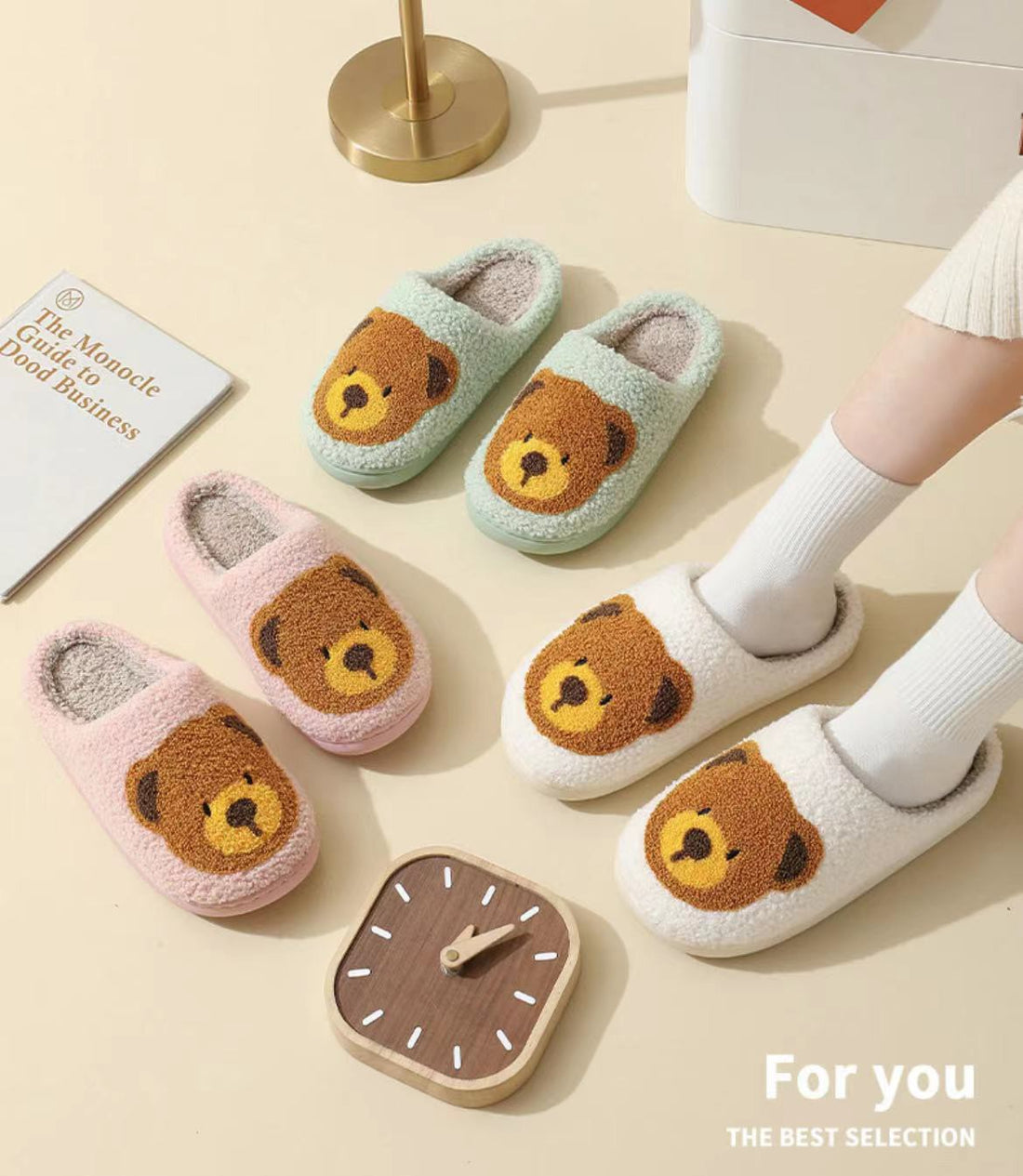 Cute Bear Fluffy Slippers