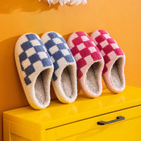 Soft Plush Checker Slipper