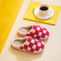 Soft Plush Checker Slipper