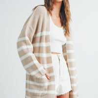 Stripe Knitted Stripe Cardigan