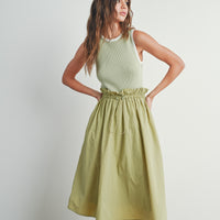 Contrast Tank Twofer Dress