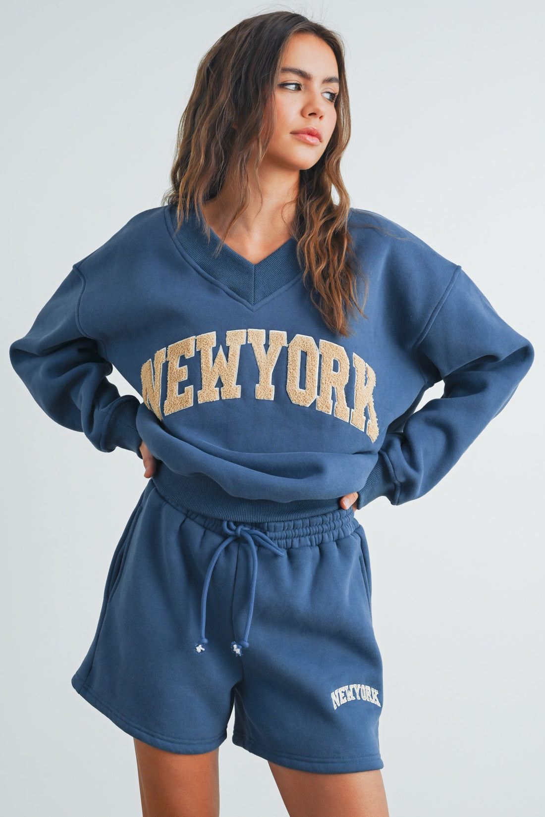 New York V Neck Sweatshirt