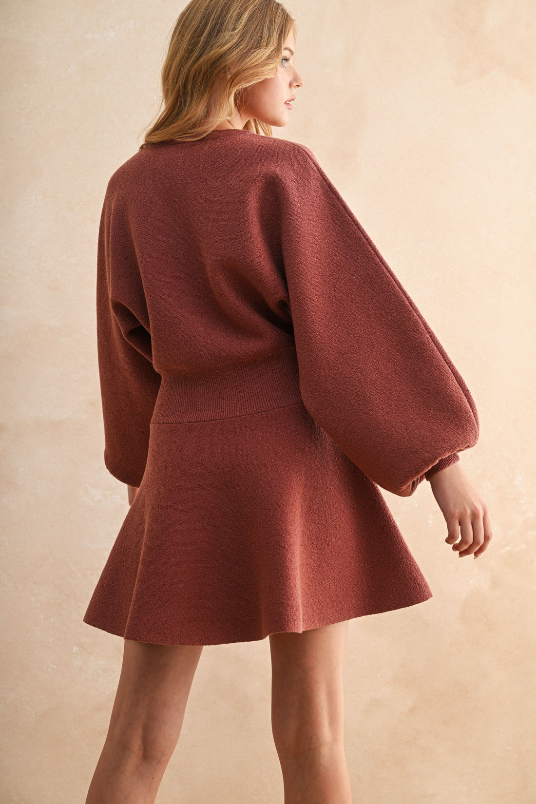 Balloon Sleeve Sweater Dress