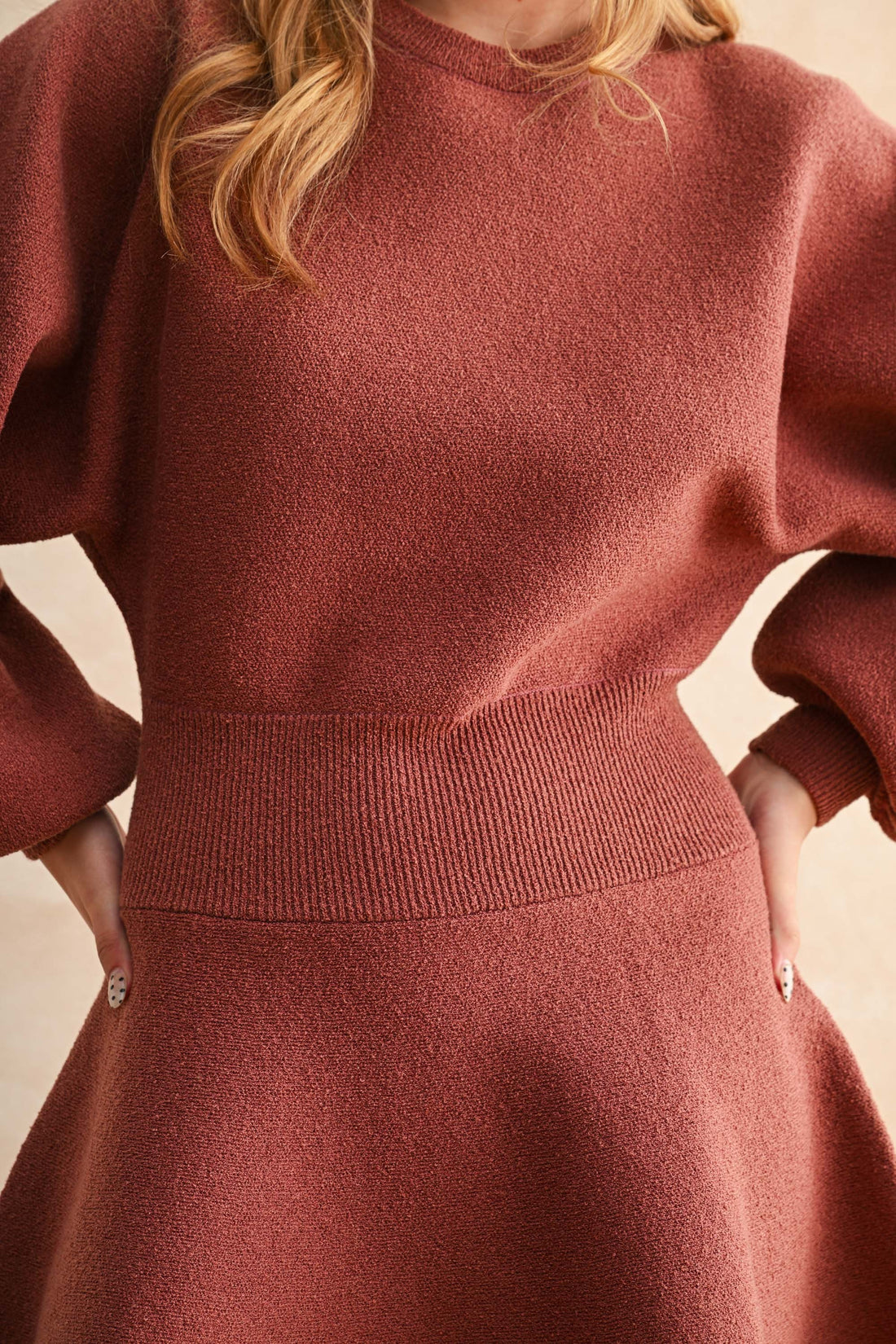 Balloon Sleeve Sweater Dress