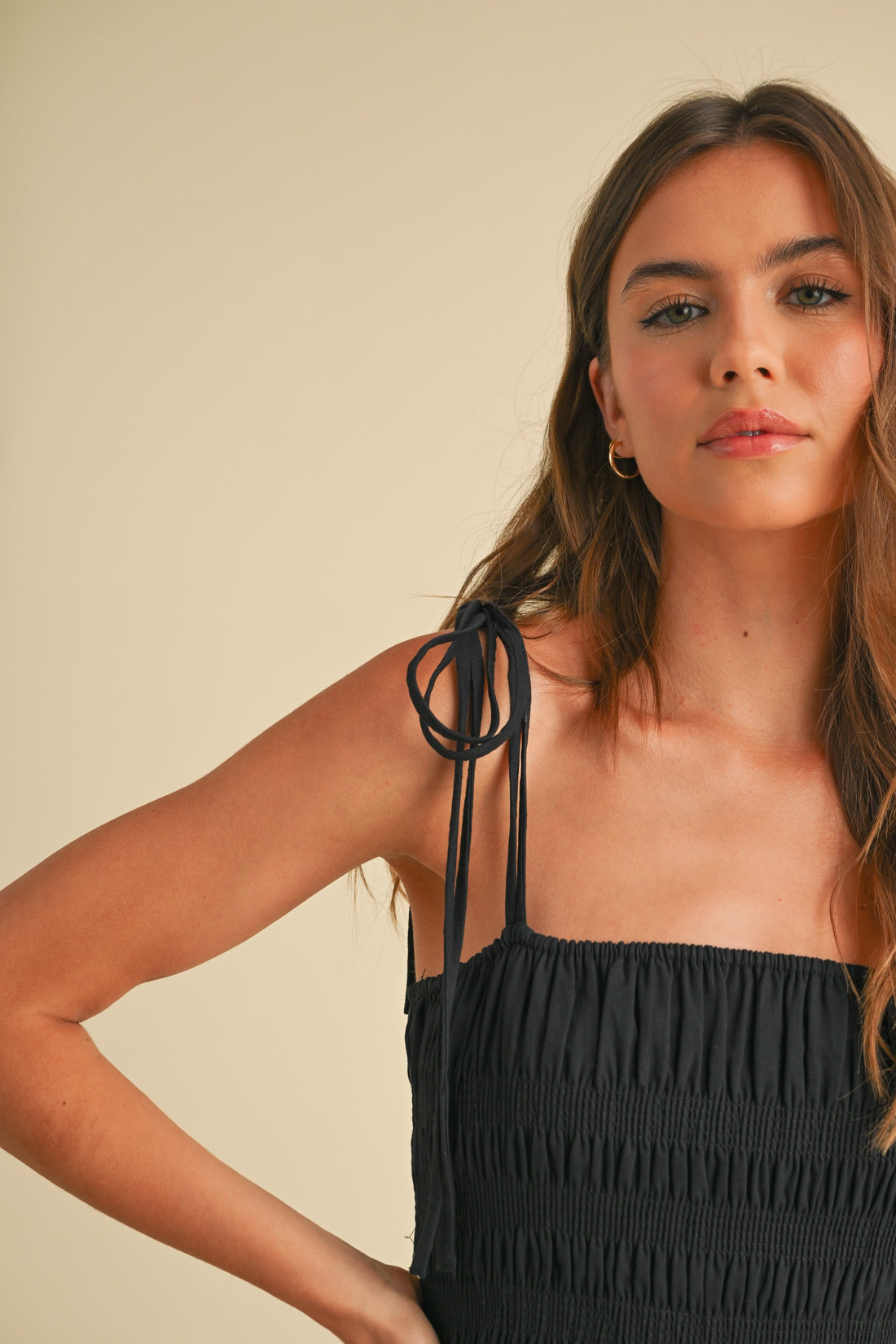 Elegant Two-Tone Balloon Maxi Dress