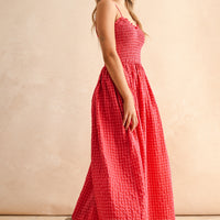 Gingham Smocked Maxi Dress