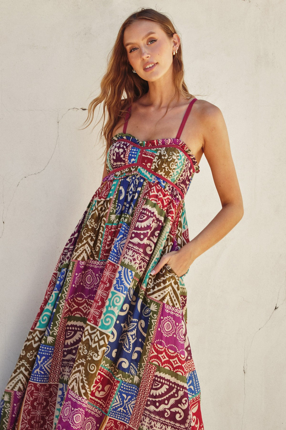 Boho Printed Maxi Flare Dress