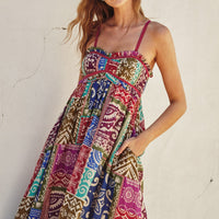 Boho Printed Maxi Flare Dress