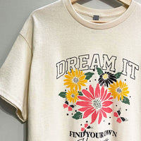 Dream it Oversized Natural T-Shirt