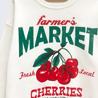 Farmer's Market Cherries Oversized Sweatshirt