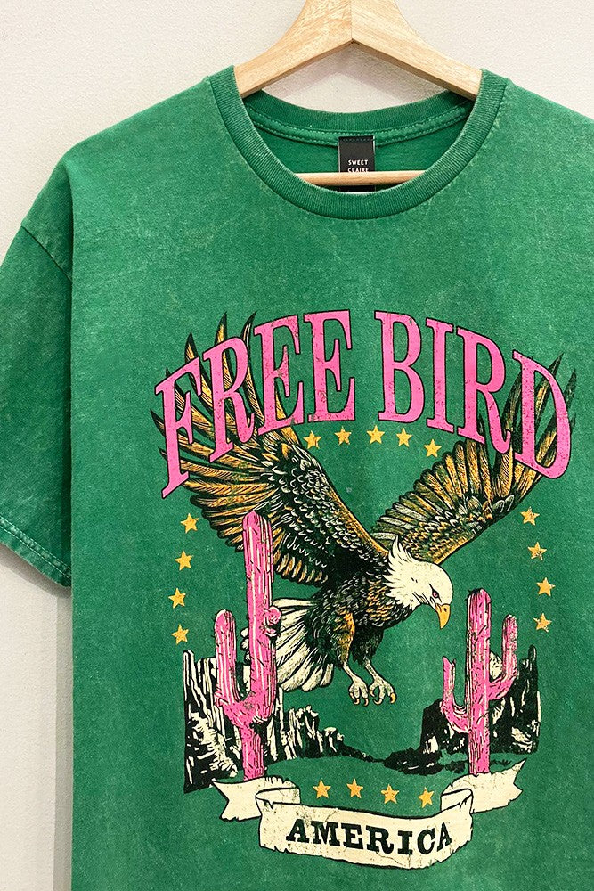 Free Bird Mineral Washed Oversized T Shirt