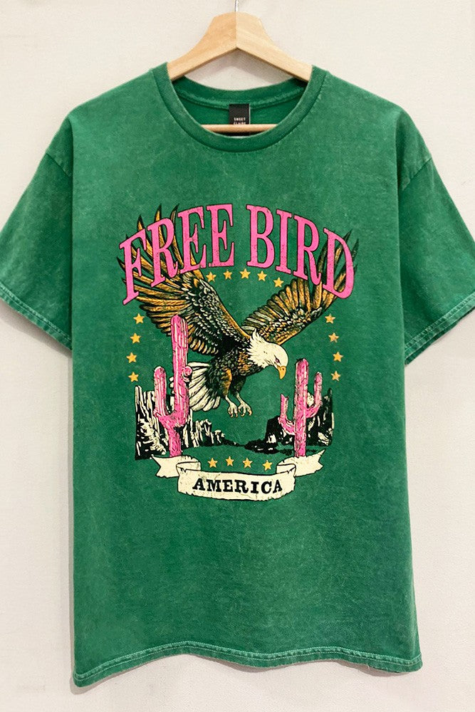 Free Bird Mineral Washed Oversized T Shirt
