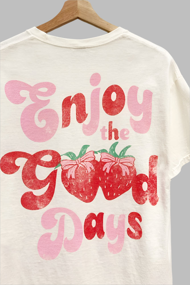 Enjoy The Good Days Berry Oversized T-Shirt